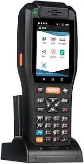 2D Barcode Scanner with 58mm Thermal Printer, 4.0 Inch Touch Screen, Android 6.0 OS, 4G WiFi BT GPS NFC 8MP Camera, for Management Warehouse (Size : Charging Set)