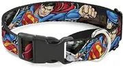 Dog Collar Martingale Superman Metropolis Face Off 15 to 26 Inches 1.0 Inch Wide