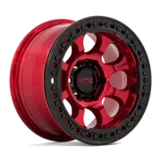 17x8.5 KMC KM237 Riot Candy Red With Black Ring BEADLOCK Wheel 6x135 (0mm)