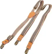 [DEARMAMY] Fabric Metal Logging Group Comfortable Men Suspender Suspenders for Women