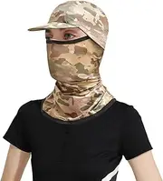 Balaclava Face Masque | Ice Silk Motorcycle Face Shield - Breathable Cycling Bandanas Reusable Ski Face Cover with Brim for Fishing