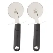 2x MasterCraft Soft Grip Stainless Steel 7cm Pizza Cutter/Slicer Kitchen Chopper
