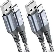 [sweguard] USB Type C Charger Cable [2M,2-Pack] iPhone 16 Charger Cable Nylon Braided for iPhone 15 16 Pro Max Plus, Samsung Galaxy S25 S24 S23 S22 S21 S20 S10 S9 S8 Note 20 10 Flip Pixel LG Moto Sony