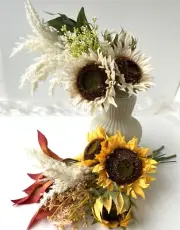 Rustic Pampas Grass Sunflower Cream Yellow Pre Made Bouquet Bunch Pampas Grass