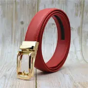 Automatic Leather Belt Men Genuine Leather Male Belts Alloy Buckle Designer Belts Black/white/blue/red/coffee 3.1CM Width Strap Type C red 105CM