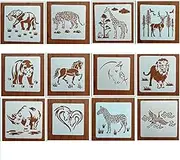 Woodland Animal Stencils, 12 Pcs Drawing Stencils with Nature and Wildlife Themes, CuiCanfla Stencil for Painting, for DIY Crafts Wood Wall Canvas Home Decor