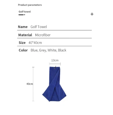 Tri-fold Golf Towel | Premium Microfiber Fabric | Blue