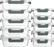 [10-Pack] Glass Meal Prep Containers with Lids, MCIRCO Food Storage Containers w