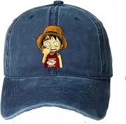 [MsLuLA] Anime Men Sports Baseball Cap One Piece Luffy Hat Snapback Hat for Men Boys Girls Adjustble