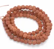 7MM NATURAL RUDRAKSHA BODHI SEED ROUND LOOSE BEADS 30"