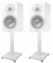 Pair 21” Steel White Stands For Dynaudio Excite X14 Bookshelf Speakers