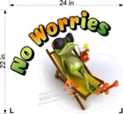 22" x 24" RV MOTORHOME DECAL NO WORRIES WITH COOL FROG LAMINATED
