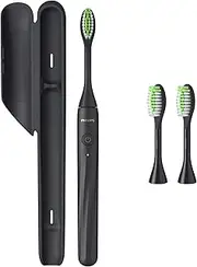 Philips One by Sonicare Rechargeable Toothbrush, Brush Head Bundle, Shadow Black, BD3001/AZ