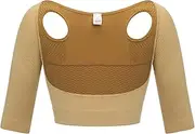 [Generic] Upper Arm Shaper Humpback Corrector Women Shoulder Slimmer Compression Shapewear Sleeves Body Shaper Back Support Tops (Color : 2, Size : Weight(40 70KG))
