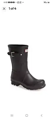Hunter Original Short Waterproof Rain Boots in Black Men's US Size 9