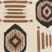 LARSEN Barragan Ebony Geometric Woven Brown viscose cotton linenRemnant New