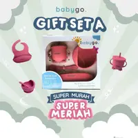 在飛比找蝦皮購物優惠-Babygo 餵食套裝圍兜碗吸管杯附加包裝帶軟盒禮物禮物