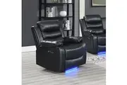 3R+1R+1R Seater Finest Leatherette Recliner Feature Console LED Light Ultra Cushioned