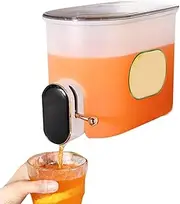 Drink Dispenser with Tap Fridge Jug Drinks Dispenser 5L Fridge Jug Drinks Chiller Beverage Dispenser with Tap for Teas Juices Water Milk Fruit Teapot (Black with Gold Faucet)