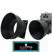 120mm to 6 Inch Tall - Fan Shroud Adapter Crypto Miner Silencer Antminer S9 L3+