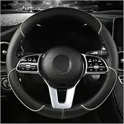Steering Wheel Covers for BYD for Atto 3 for Atto 3 EV for Yuan for Plus 2022 2023 Microfiber Leather Sport D Shape Car Steering Wheel Cover Wheel Cover(Beige)