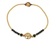 Beaded Anklets for Women - Pearl, Natural Semi Precious Stone Crystal Wax Cord