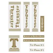 Thruster - TRI POWER XL GOLD T on CLEAR decal set - old school bmx