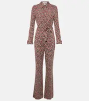 [Diane von Furstenberg] Diane von Furstenberg Michelle printed jersey jumpsuit AU 16 multicoloured