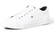 Tommy Hilfiger Mens Essential Leather Sneakers Shoes - White
