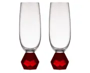 2PK Zhara Crystal 200ml Champagne Glass Cocktail Drinkware Glasses Cup Ruby