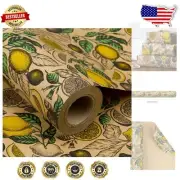 24-Inch Lemon Pattern Kraft Wrapping Paper Roll - 100ft for Endless Creativity
