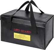 Daseeme Handheld Portable Explosionproof Lipo Battery Safe Bag Guard Fireproof Fiberglass Inside Large Capacity Storage Case Pouch for Battery Storage and Charging, 260 * 130 * 150mm