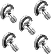 (5 Packs) Stainless Steel D Shaft D-Ring 1/4" Tripod Screw, Mounting Screw Adapt