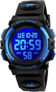 [FIZILI] Boys Watch Digital Sports Waterproof Electronic Childrens Kids Watches Alarm Clock 12/24 H Stopwatch Calendar Boy Girl Wristwatch