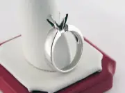 2Ct Solitaire Engagement Ring Mounting 14K solid White Gold Heavy Ring Setting