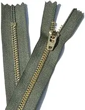 (Length 18cm, 567 - Olive Green) - Brass Pant Zipper - YKK 4.5 Pants with Locking Slide Closed End (Select Length/colour) (Length 18cm, 567 - Olive Green)