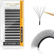 NAGARAKU W Eyelash Extension 6D Volume Premade 0.07mm D curl 8-12mm mix Faux Mink Matte Black Cluster Easy Fanning yy Eye Lashes Lash Extension
