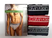 Calvin Klein Men's Ultimate Comfort Bamboo Brief Underwear 3-Pack Black/Red/Ink