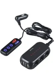 3-way + 2 USB Car Splitter/Adapter Auto Power off, 12v 24v