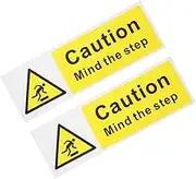 ROMISBABA Caution Watch Your Step Signs 2 Pack Floor Decals Self-adhesive Safety Stickers for Stairs Waterproof