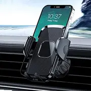 Car Phone Holder, Air Vent Car Phone Mount, Adjustable Car Phone Mount 360° Rotation for Car Dashboard/Windscreen [Upgraded Strong Suction] - One Button Release Car Phone Cradle for 4.0''-6.7'' Phones