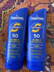 Coppertone Sport SPF50 Performance Sunscreen 7 oz, Exp 9/24 Pack