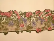 LASERCUT COLORFUL FLOWERS ON GREEN BAKGROUND PREPASTED WALLPAPER BORDER #B6815DC