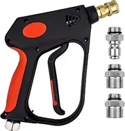 DERASL Pressure Washer Gun 5000PSI, High Pressure Spray Gun with 1/4" Quick Connector, 3/8'' Quick Coupling, 12GPM, M22-14mm and M22-15mm Couplings for Cleaning a Wide Range of Scenarios