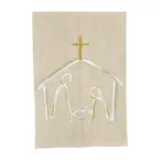 Mud Pie Home Nativity White and Gold Painted Christmas Bath Hand Towel