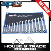 SP Tools Spanner Set 14 Piece Metric Combination Chrome Vanadium + Pouch SP10014