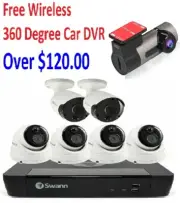 Swann NVR8-8580 8CH 4K 2TB 6X 5MP Camera Free 360 Degree Car DVR