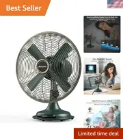 Oscillating Vintage Fan, All Metal Retro Table Top Fan, Adjustable Head Tilt,...