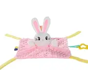 lisutupode Baby Blanket Toy, Soothing Toy with Rattle Baby Snuggle Toy, Interactive Baby Cuddle Blanket Animal Baby Doll for Baby Boys Girls