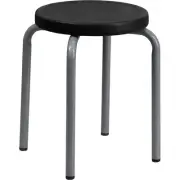 Flash Furniture Black Plastic Stool, Black, Gray - YK01B-GG